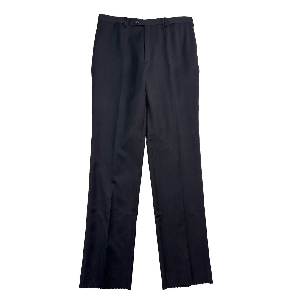 NEW Jos A Bank 40 Long Black Dress Suit Pants Wool Stretch Gabardine Flat Front